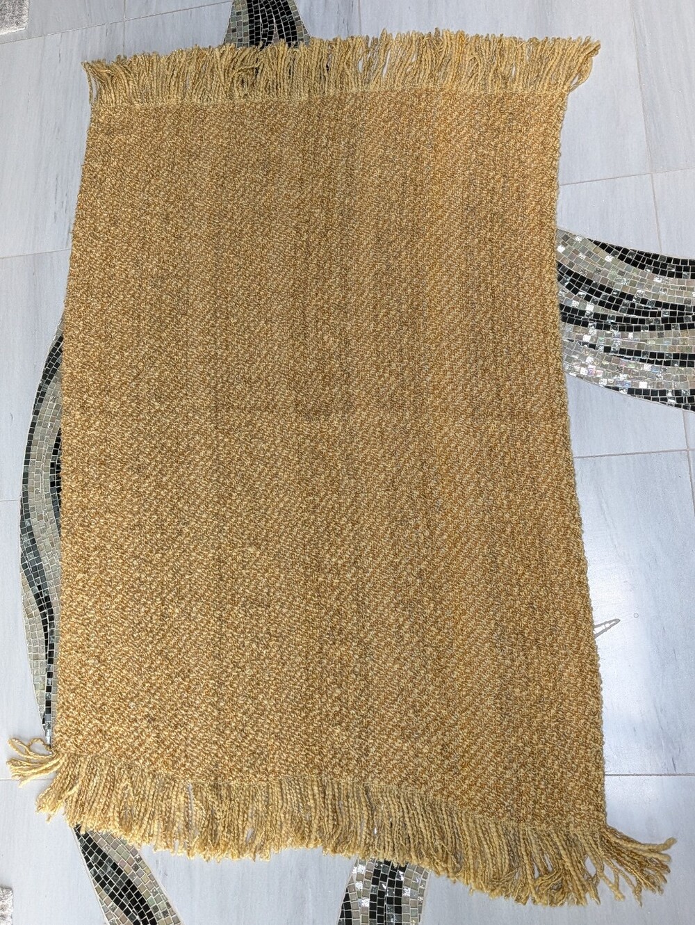 vintage KENNEBUNK HOME golden yellow throw blanket